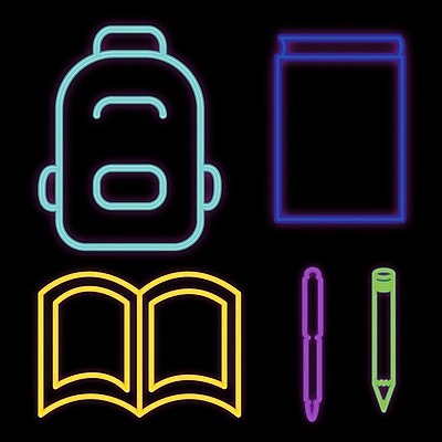 EPS 해외이미지 학생 디자인 교육 어린이 가방 일러스트 배낭 학교 문구용품 미술 책 파란색 스터디 컬러풀 연필 노란색 유행 장비 짐 붓 오픈 주머니 만화 오브젝트 대학교 네온 팩 고립 엘리먼트 해외202004 해외일러스트 잡화 컬러 문화예술 학용품 사람 학습 필기구 화장품 파일형식 벡터 이미지허브