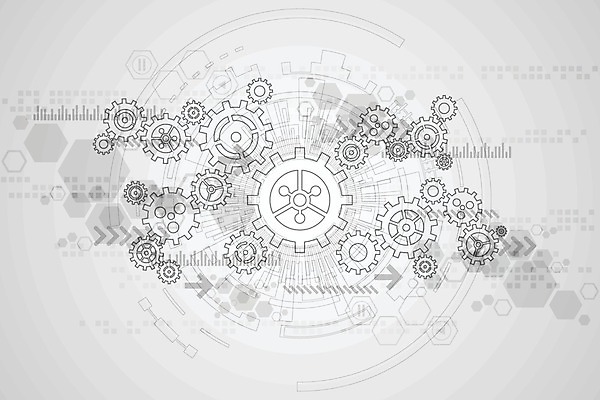 EPS 해외이미지 디자인 일러스트 추상 사람없음 그래픽 디지털 흰색 톱니바퀴 해외202004 해외일러스트 컬러 무늬 파일형식 벡터 이미지허브