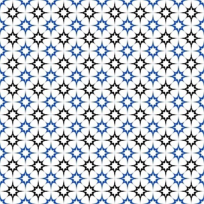 EPS 해외이미지 모양 디자인 별 백그라운드 패턴 곡선 일러스트 벽지 추상 그래픽 장식 파란색 검은색 직물 화려 타일 질감 심플 부화 대칭 무한 스타일 해외202004 해외일러스트 자연요소 선 컬러 컨셉 무늬 파일형식 벡터 이미지허브