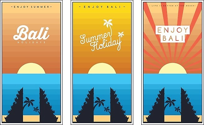 EPS 해외이미지 나무 포스터 바다 섬 여행 일러스트 휴가 손바닥 여름 햇빛 일몰 하와이 발리 바하마 해외202004 해외일러스트 식물 손 계절 태양 노을 미국 인도네시아 파일형식 벡터 이미지허브