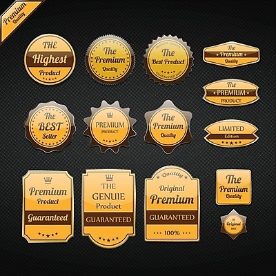 EPS 해외이미지 스티커 일러스트 사람없음 세트 라벨 금색 해외202004 해외일러스트 컬러 프레임 파일형식 벡터 이미지허브