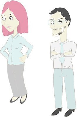 EPS 해외이미지 직업 여자 남자 안경 셔츠 일러스트 비즈니스 넥타이 미소 숫자 업무 쌍 만화 스마트 빨간머리 캐리커처 해외202004 해외일러스트 문자 헤어스타일 잡화 컨셉 상의 표정 사람 작업 그림 파일형식 벡터 옷 이미지허브