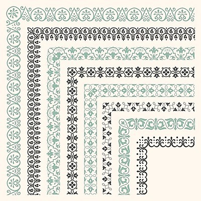 EPS 해외이미지 템플릿 별 리본 패턴 일러스트 프레임 장식 세트 줄무늬 수확 골동품 모서리 이슬람교 수집 타일 복고 테이프 나누기 대칭 아랍어 스타일 해외202004 해외일러스트 자연요소 종교 무늬 농업 문구용품 파일형식 벡터 이미지허브