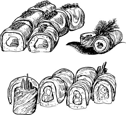 EPS 해외이미지 전통 음식 조각 잎 일러스트 밥 오이 새우 어류 요리 식당 일본 저녁식사 초밥 게 신선 해조류 고추냉이 장어 해산물 크림 날것 롤 캘리포니아 깨 연어 생강 아보카도 훈제 점심식사 고립 베이스 전국 캐비아 해외202004 해외일러스트 식물 아시아 채소 과일 식재료 현악기 갑각류 상점 식사 미국 수중동물 양념 조미료 해양식물 일본음식 파일형식 벡터 이미지허브