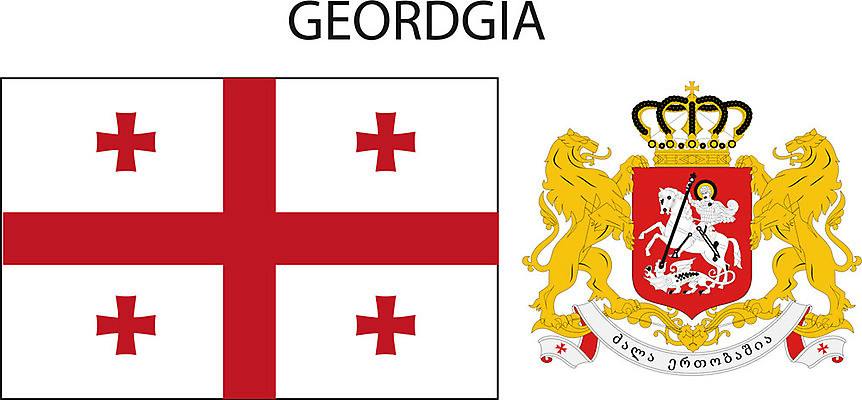 EPS 해외이미지 무기 십자가 일러스트 사람 깃발 사자 조지아 해외202004 해외일러스트 포유류 동유럽 파일형식 벡터 이미지허브