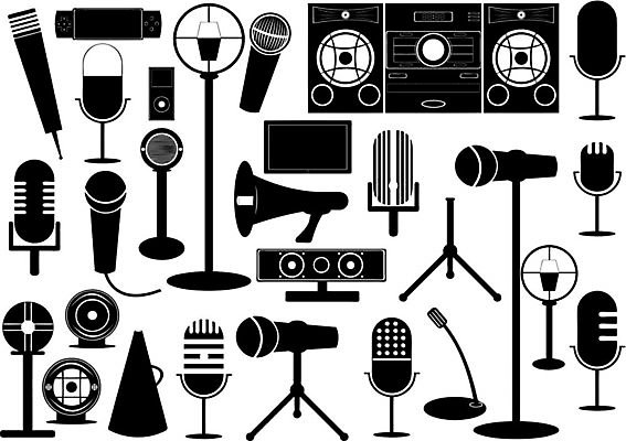 EPS 해외이미지 모양 일러스트 노래 새로움 말하기 전자제품 세트 검은색 확성기 장비 흰색 원형 수집 마이크 오브젝트 복고 모음 삼각대 멀티미디어 고립 옛날 지원 해외202004 해외일러스트 도형 음악 컬러 음향기기 컨셉 모션 한글 파일형식 벡터 이미지허브