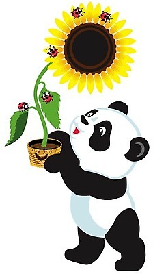 EPS 해외이미지 식물 꽃 일러스트 곰 해바라기 정원 잡기 판다 만화 무당벌레 고립 원예사 해외202004 해외일러스트 동물 직업 곤충 포유류 모션 파일형식 벡터 이미지허브