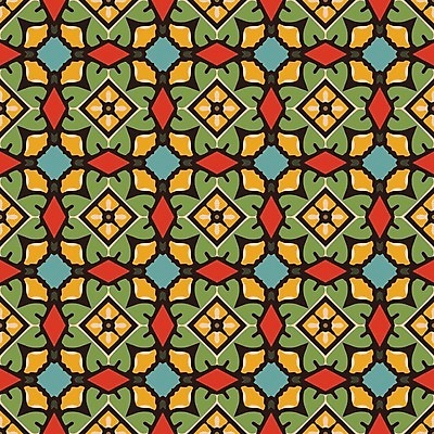 EPS 해외이미지 디자인 백그라운드 패턴 오렌지 일러스트 벽지 추상 빨간색 초록색 검은색 타일 복고 정사각형 터키석 해외202004 해외일러스트 도형 컬러 무늬 과일 보석 파일형식 벡터 이미지허브
