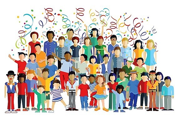 EPS 해외이미지 행복 어린이 일러스트 학교 가족 응원 웃음 사람 친구 점프 기쁨 축하 가르침 작음 꽃가루 해외202004 해외일러스트 교육 감정 컨셉 관계 모션 표정 크기 가루 파일형식 벡터 이미지허브