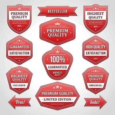 EPS 해외이미지 스티커 일러스트 사람없음 빨간색 세트 라벨 해외202004 해외일러스트 컬러 프레임 파일형식 벡터 이미지허브