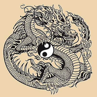 EPS 해외이미지 동양문화 전통 일러스트 사람없음 용 잡기 문신 심볼 음양오행 해외202004 해외일러스트 문화 모션 파일형식 벡터 이미지허브
