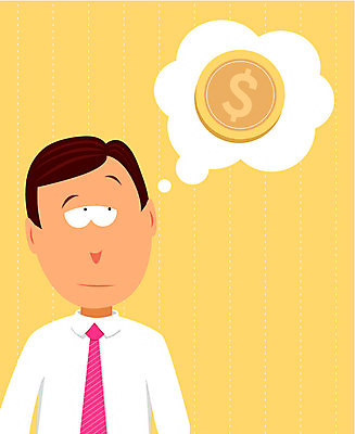 EPS 해외이미지 컨셉 돈 생각 일러스트 비즈니스 아이디어 금융 달러 동전 비즈니스맨 고민 투자 세금 예산 해외202004 해외일러스트 남자 감정 경제 직장인 재산 파일형식 벡터 이미지허브