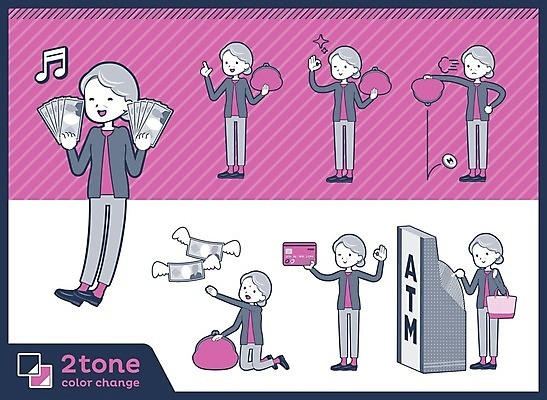 EPS 해외이미지 전신 할머니 분홍색 돈 일러스트 들기 여러명 성인 금융 경제 쇼핑 세트 보라색 동전 저축 신용카드 재산 OK 즐거움 동전지갑 ATM 성인여자만 해외202004 해외일러스트 여자 노년 감정 컬러 다수 모션 사람 손짓 지갑 여자만 성인만 파일형식 벡터 이미지허브