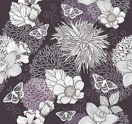 EPS 해외이미지 디자인 꽃잎 꽃 나비 백그라운드 꽃무늬 패턴 곡선 일러스트 벽지 추상 미술 그래픽 장식 여름 봄 수확 벚꽃 직물 화려 난초 우아함 인쇄 달리아 타일 그림 질감 복고 윤곽 공상 엘리먼트 작약 지속성 스타일 해외202004 해외일러스트 식물 계절 선 곤충 컨셉 무늬 농업 문화예술 파일형식 벡터 이미지허브