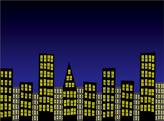 EPS 해외이미지 모양 실루엣 백그라운드 일러스트 건축양식 창문 하늘 주택 건물 그래픽 파란색 빛 노란색 검은색 도시 야간 만화 타운 그런지 해외202004 해외일러스트 자연요소 건축물 건축 컬러 촬영기법 파일형식 벡터 이미지허브