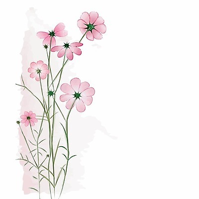 EPS 해외이미지 꽃 백그라운드 꽃무늬 일러스트 수채화 사람없음 데이지 카피스페이스 해외202004 해외일러스트 식물 무늬 공백 파일형식 벡터 이미지허브