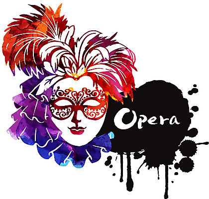 손글씨 영어 문화 예술 일러스트 캘리그라피 붓터치 문화예술 가면 한명 사람 컬러풀 깃털 가면무도회 오페라 국내일러스트 AI파일 문자 1 컬러 무도회 파일형식 벡터