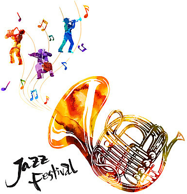 손글씨 영어 문화 예술 악기 음악 연주 일러스트 캘리그라피 붓터치 문화예술 사람 세명 컬러풀 축제 호른 국내일러스트 AI파일 문자 컬러 금관악기 파일형식 벡터