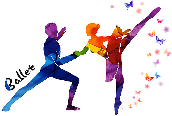 손글씨 여자 남자 문화 예술 포즈 나비 일러스트 캘리그라피 붓터치 문화예술 사람 두명 컬러풀 춤 발레 국내일러스트 AI파일 컬러 곤충 파일형식 벡터