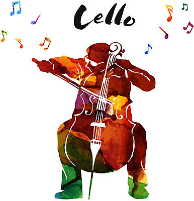 손글씨 영어 남자 문화 예술 음악 연주 일러스트 캘리그라피 붓터치 문화예술 한명 사람 컬러풀 첼로 남자만 남자한명만 국내일러스트 AI파일 문자 1 컬러 파일형식 벡터 찰현악기