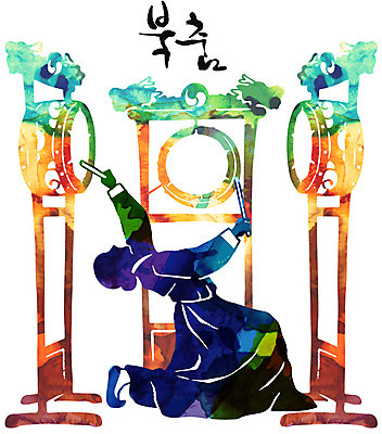 손글씨 여자 문화 예술 포즈 일러스트 캘리그라피 붓터치 문화예술 한명 사람 한글 컬러풀 춤 한복 북 전통무용 북춤 여자만 여자한명만 국내일러스트 AI파일 문자 1 한국전통 전통 컬러 타악기 전통의상 파일형식 벡터