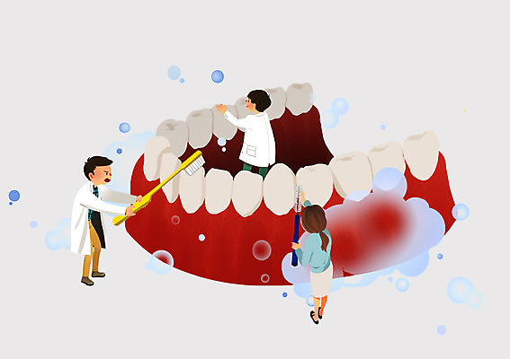 PSD 여자 남자 일러스트 병원 사람 치료 세명 건강관리 간호사 의사 양치 치아 칫솔 치간칫솔 국내일러스트 의학 건강 관리 위생용품 청결 의료진 소화기관 파일형식