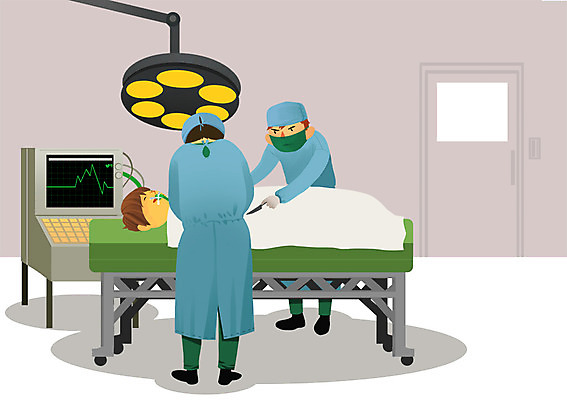 PSD 남자 일러스트 병원 사람 치료 세명 건강관리 환자 의사 수술 수술복 수술대 남자만 국내일러스트 의학 건강 관리 의료진 가운 파일형식