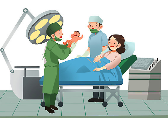 PSD 여자 남자 일러스트 의료기기 병원 사람 치료 세명 건강관리 임산부 의사 출산 산부인과 태아 국내일러스트 의학 건강 관리 임신 의료진 파일형식