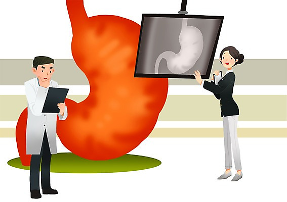 PSD 여자 남자 일러스트 병원 사람 두명 치료 건강관리 모니터 간호사 의사 내장 장기 위장 서류판 국내일러스트 신체 의학 건강 관리 컴퓨터 사무용품 의료진 장기_의학 파일형식