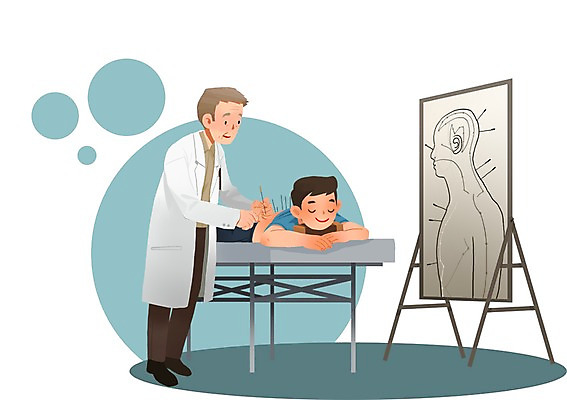 PSD 남자 엎드리기 일러스트 병원 사람 두명 치료 건강관리 침대 한의사 남자만 국내일러스트 가구 의학 모션 건강 관리 의사 파일형식