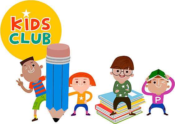 여자 어린이교육 교육 남자 어린이 일러스트 함께함 사람 여러명 책 연필 기쁨 즐거움 클럽 어린이만 국내일러스트 AI파일 감정 다수 컨셉 학용품 필기구 파일형식 벡터