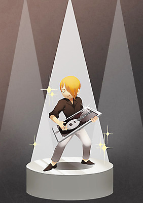 PSD 라이프스타일 남자 연주 일러스트 조명 정보기술 스마트라이프 한명 사람 스마트폰 무대 기타 스마트 편리함 남자만 남자한명만 국내일러스트 1 음악 컨셉 현악기 기술 생활 핸드폰 스마트기기 파일형식