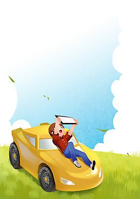 PSD 라이프스타일 남자 일러스트 자동차 휴식 정보기술 스마트라이프 한명 사람 잔디 태블릿 기댐 스마트 편리함 남자만 남자한명만 국내일러스트 식물 1 육상교통 컨셉 모션 기술 생활 전자제품 스마트기기 파일형식