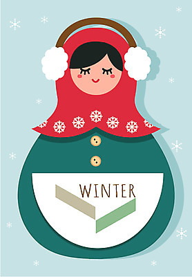 계절 인형 백그라운드 겨울 일러스트 풍경 사람없음 눈 귀마개 마트료시카 겨울배경 국내일러스트 AI파일 자연요소 잡화 날씨 러시아 파일형식 벡터