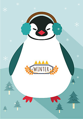 나무 동물 계절 백그라운드 겨울 일러스트 풍경 사람없음 눈 귀마개 펭귄 겨울배경 국내일러스트 AI파일 자연요소 식물 잡화 조류 날씨 파일형식 벡터