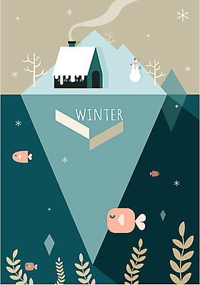 나무 동물 계절 바다 백그라운드 겨울 일러스트 눈사람 산 주택 어류 풍경 사람없음 수중 눈 겨울배경 국내일러스트 AI파일 자연요소 식물 날씨 건물 수중동물 파일형식 벡터