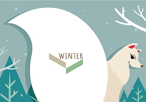 나무 동물 계절 백그라운드 겨울 일러스트 풍경 사람없음 눈 꼬리 여우 겨울배경 국내일러스트 AI파일 자연요소 식물 포유류 날씨 파일형식 벡터