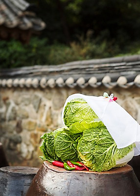 포토 JPG 주간 전통 식재료 고추 사람없음 야외 아웃포커스 항아리 배추 김장 김장재료 국내포토 자연요소 채소 촬영기법 도자기 파일형식