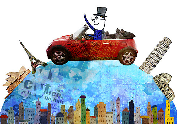 PSD 편집이미지 라이프스타일 남자 지구 여행 포토일러 한명 사람 건물 관광지 운전 오픈카 합성 남자만 남자한명만 이미지편집 1 건축물 모션 승용차 생활 파일형식