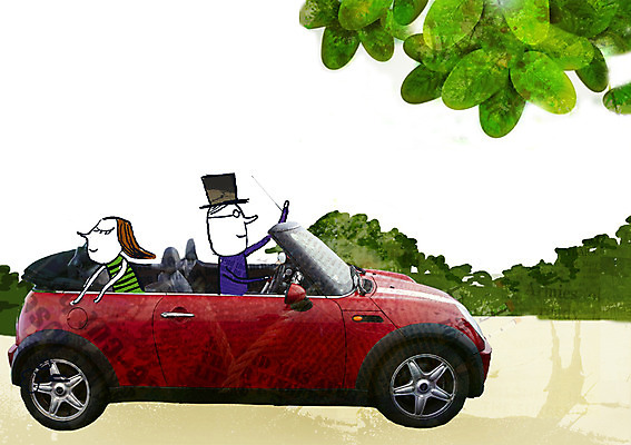 PSD 편집이미지 라이프스타일 여자 남자 데이트 자동차 포토일러 사람 두명 드라이브 오픈카 합성 이미지편집 육상교통 승용차 생활 운전 파일형식