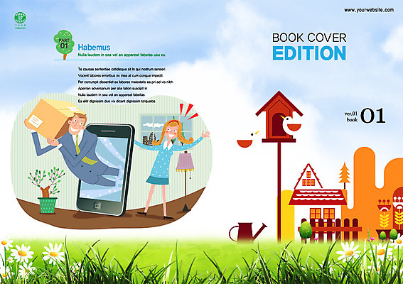 PSD 식물 템플릿 편집 표지디자인 북디자인 여자 표지 남자 백그라운드 북커버 조류 사람 잔디 성인 두명 스마트폰 스마트기기 상자 우체통 배송 택배 성인만 이미지템플릿 동물 전자제품 핸드폰 운송업 파일형식