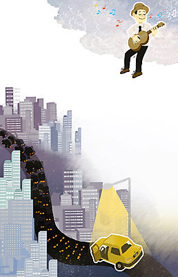 PSD 남자 도로 여유 연주 일러스트 자동차 한명 사람 일상 자유 기타 탈출 일상탈출 정체 퇴근길 남자만 남자한명만 국내일러스트 1 감정 길 음악 육상교통 컨셉 교통시설 현악기 라이프 퇴근 파일형식