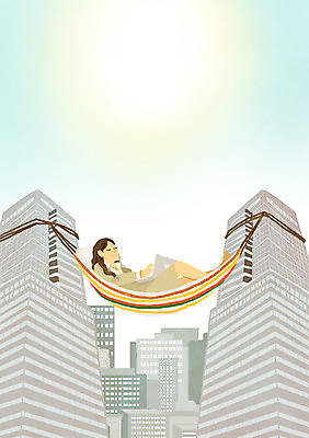 PSD 여자 일러스트 비즈니스 휴식 한명 사람 빌딩 일상 눕기 자유 비즈니스우먼 탈출 해먹 일상탈출 여자만 여자한명만 국내일러스트 1 컨셉 모션 건물 라이프 침대 직장인 파일형식