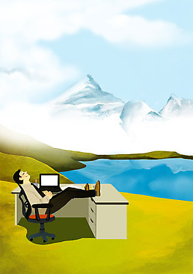 PSD 남자 일러스트 비즈니스 휴식 한명 사람 일상 자유 비즈니스맨 탈출 책상 알프스 일상탈출 다리들기 남자만 남자한명만 국내일러스트 1 유럽 가구 컨셉 모션 라이프 직장인 파일형식