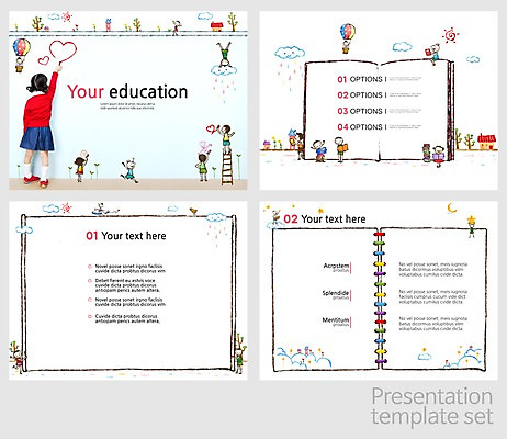 PSD 템플릿 편집 여자 교육 남자 어린이 텍스트 사람 여러명 뒷모습 세트 낙서 프레젠테이션 문서템플릿 레이아웃 문서 제안서 어린이만 이미지템플릿 뷰포인트 다수 파일형식