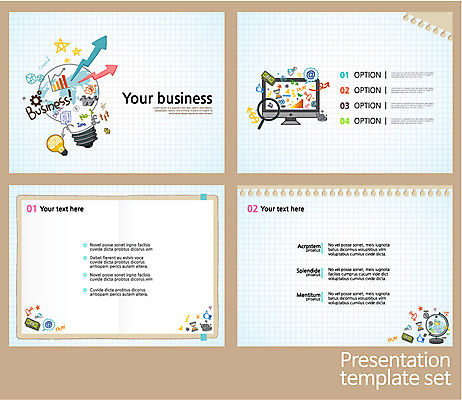템플릿 편집 비즈니스 전구 텍스트 사람없음 세트 프레젠테이션 문서템플릿 레이아웃 문서 제안서 이미지템플릿 AI파일 파일형식 벡터