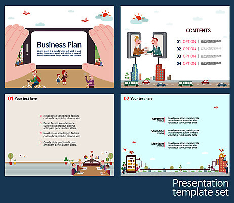 템플릿 편집 여자 남자 비즈니스 텍스트 사람 여러명 스마트폰 세트 프레젠테이션 문서템플릿 레이아웃 문서 제안서 이미지템플릿 AI파일 다수 핸드폰 스마트기기 파일형식 벡터