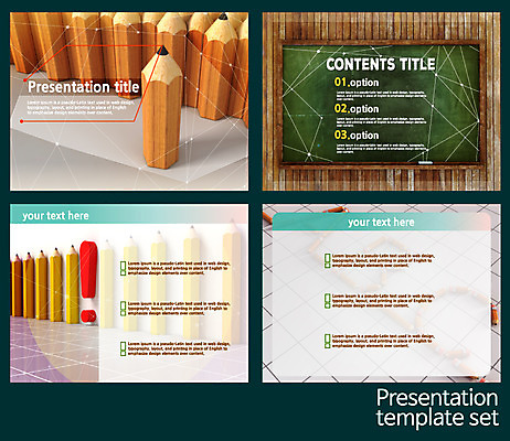 템플릿 편집 교육 텍스트 사람없음 세트 연필 프레젠테이션 문서템플릿 레이아웃 문서 제안서 이미지템플릿 AI파일 학용품 필기구 파일형식 벡터