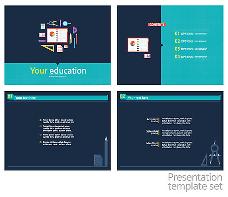 템플릿 편집 텍스트 사람없음 세트 사무용품 프레젠테이션 문서템플릿 레이아웃 문서 제안서 이미지템플릿 AI파일 문구용품 파일형식 벡터