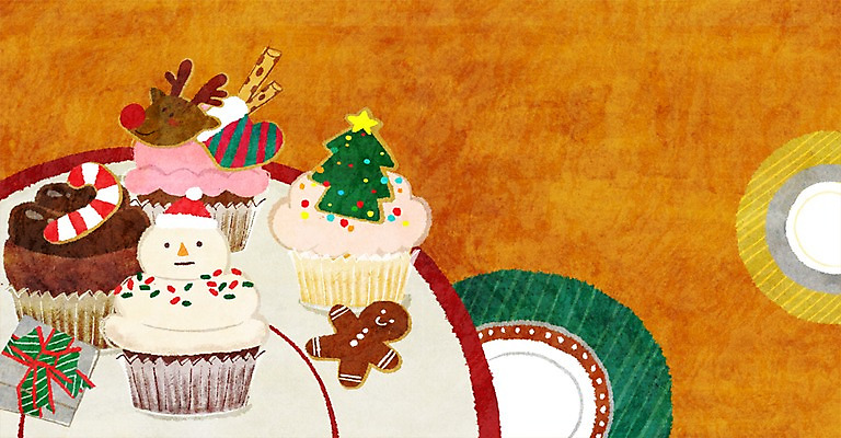 PSD 접시 음식 빵 크리스마스 겨울 일러스트 눈사람 사람없음 장식 선물상자 크리스마스트리 쿠키 루돌프 컵케이크 머핀 국내일러스트 식기 계절 기념일 사슴 디저트 선물 상자 케이크 파일형식